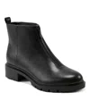 Easy Spirit Womens Zipper Leather Booties In Black Leather