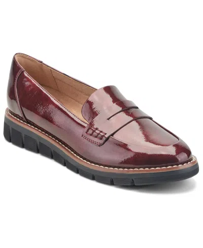 Easy Spirit Women's Velia Eflex Slip-on Penny Loafers In Ruby Patent
