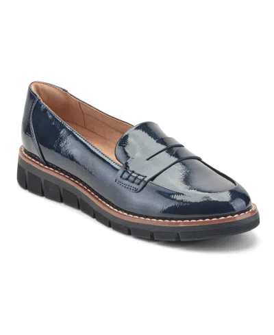 Easy Spirit Women's Velia Eflex Slip-on Penny Loafers In Sapphire Patent