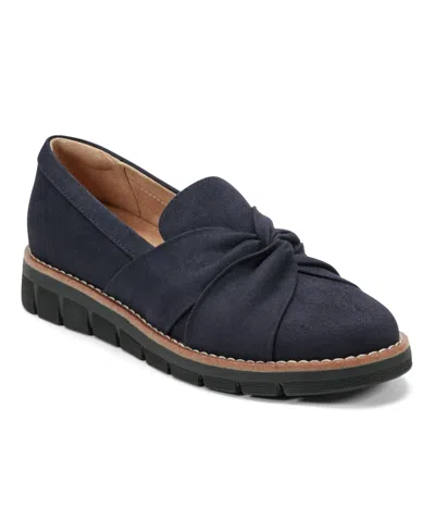 Easy Spirit Women's Vitalia Eflex Ruched Slip-on Loafers In Blue