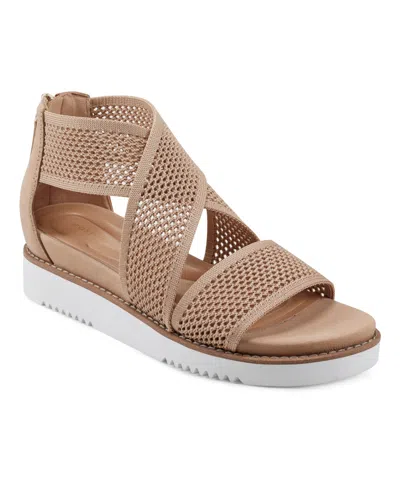 Easy Spirit Women's Wander Lightweight Strappy Flat Sandals In Light Natural