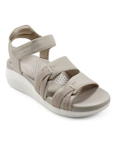 Easy Spirit Women's Weber Round Toe Strappy Casual Sandals In Taupe