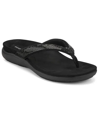 Easy Spirit Women's Wendi Embellished Thong Slip-on Sandals In Black