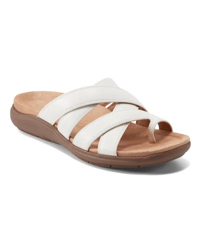 Easy Spirit Women's Westly Strappy Slip-on Sandals In White