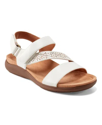 Easy Spirit Women's Whelan Strappy Lightweight Casual Flat Sandals In White