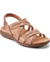 Easy Spirit Women's Wincie Open Toe Strappy Casual Sandals In Medium Brown