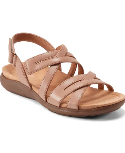 Easy Spirit Women's Wincie Open Toe Strappy Casual Sandals In Gold