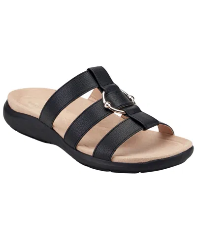 Easy Spirit Women's Wisdom Slip-on Flat Sandals In Black