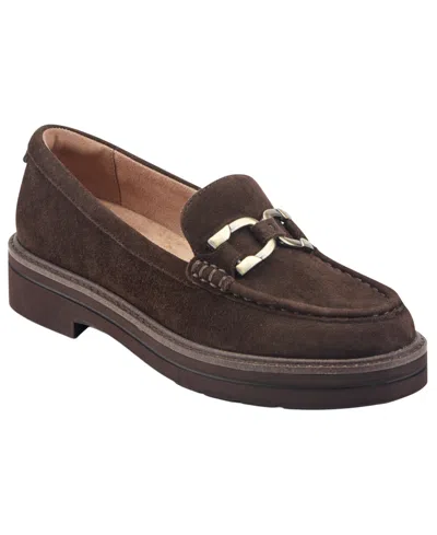 Easy Spirit Women's Zaira Eflex Slip-on Loafers In Dark Brown Suede