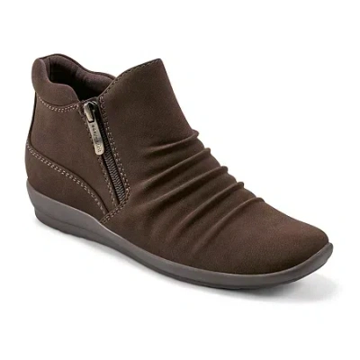 Easy Spirit Womens Aleta Flat Heel Booties In Brown