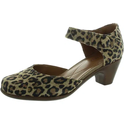 Easy Spirit Womens Animal Print Leather Pumps In Multi