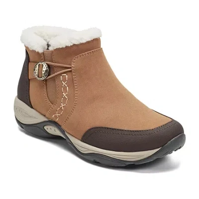 Easy Spirit Erique Water Repellent Faux Shearling Lined Bootie In Brown