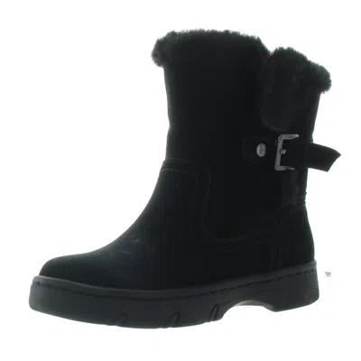 Easy Spirit Womens Faux Fur Lined Faux Fur Shearling Boots In Black