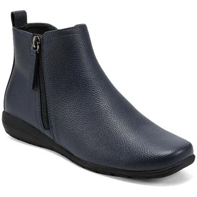 Easy Spirit Womens Faux Leather Ankle Booties In Blue