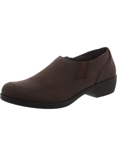 Easy Spirit Womens Faux Leather Slip On Clogs In Brown