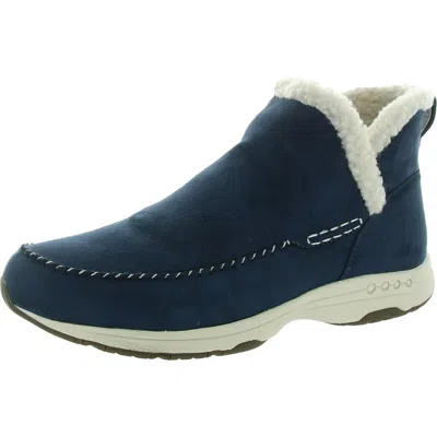 Easy Spirit Womens Faux Suede Booties In Blue