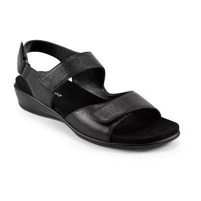 Easy Spirit Womens Hartwell Wedge Sandals In Black