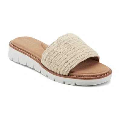 Easy Spirit Jadyn Platform Wedge Slide Sandal In White