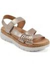 Easy Spirit Womens Laceless Leather Strappy Sandals In Beige