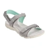 Easy Spirit Womens Lake Adjustable Strap Flat Sandals In Gray