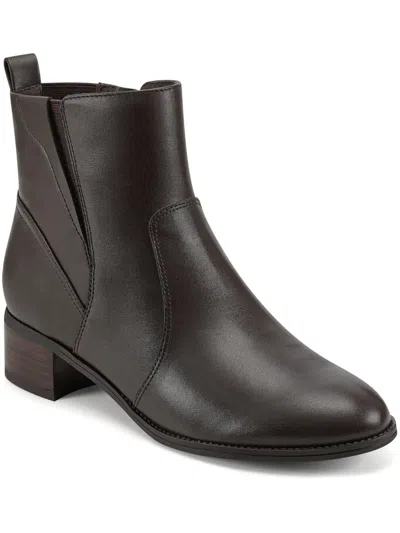 EASY SPIRIT WOMENS LEATHER EMBOSSED ANKLE BOOTS