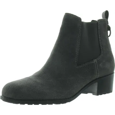 Easy Spirit Womens Stretch Faux Suede Ankle Boots In Grey