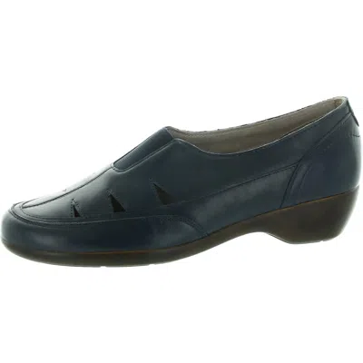 Easy Spirit Womens Stretch Patent Leather Loafers In Blue