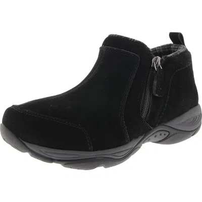 Easy Spirit Womens Zipper Leather Booties In Black