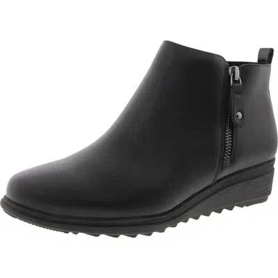 Easy Spirit Yena 3 Womens Zipper Faux Leather Ankle Boots In Black