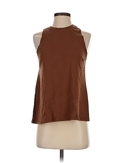 Pre-owned Easy Standard Tank Top Brown Halter Neckline Tops
