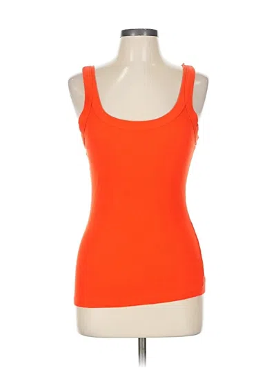Pre-owned Easy Standard Tank Top Orange Square Neckline Tops