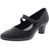 Easy Street Meryl Womens Buckle Faux Leather Mary Jane Heels In Blue