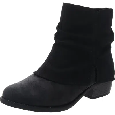 Easy Street 312852 Womens Fold-over Manmade Ankle Boots In Black