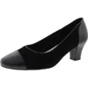 Easy Street 312922 Womens Toe Cap Manmade Block Heels In Black Lamy
