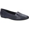 Easy Street 312930 Womens Solid Man Made Loafers In Navy Crinkled Patent