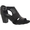 Easy Street Adara Womens Faux Leather Perforated Heel Sandals In Black