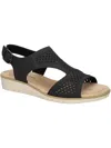 EASY STREET ALBA WOMENS BUCKLE FAUX LEATHER WEDGE SANDALS