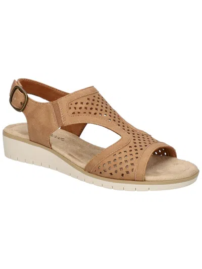 Easy Street Alba Womens Faux Suede Open Toe Slingback Sandals In Multi