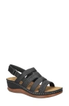 Easy Street Alexi Slingback Platform Wedge Sandal In Black