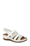 Easy Street Alexi Slingback Platform Wedge Sandal In White