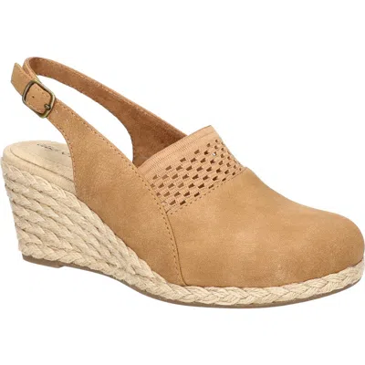 Easy Street Aloha Slingback Espadrille Wedge Pump In Brown