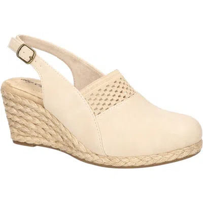 Easy Street Aloha Slingback Espadrille Wedge Pump In Neutral