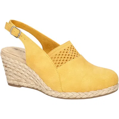 Easy Street Aloha Slingback Espadrille Wedge Pump In Yellow