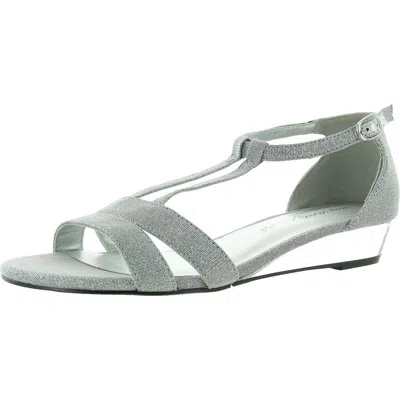Easy Street Alora Womens Shimmer Man Made Wedge Sandals In Multi