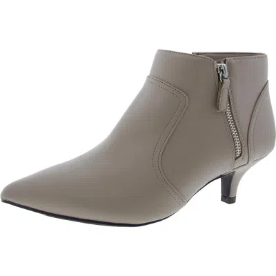 Easy Street Annalee Womens Zipper Faux Leather Booties In Pink
