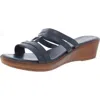 Easy Street Anzola Womens Leather Embellished Mule Sandals In Blue