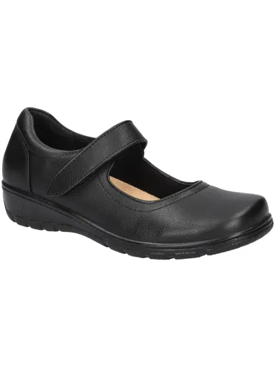 Easy Street Archer Womens Leather Cushioned Footbed Mary Janes In Black