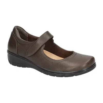 Easy Street Archer Womens Round Closed Toe Mary Jane Shoes In Brown