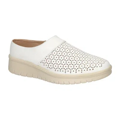 Easy Street Aretha Womens Round Closed Toe Mules In White