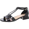 Easy Street Aris Womens Patent Dressy T-strap Sandals In Black